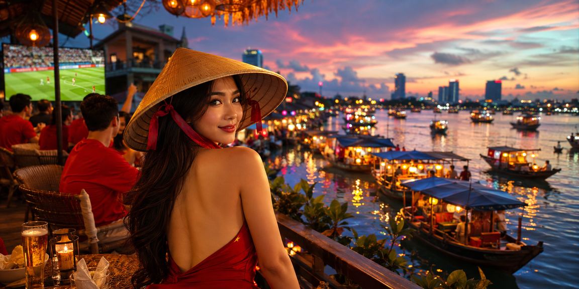 Người hâm mộ bóng đá tại Hà Nội theo dõi kèo cược trên điện thoại trong buổi tối sôi động