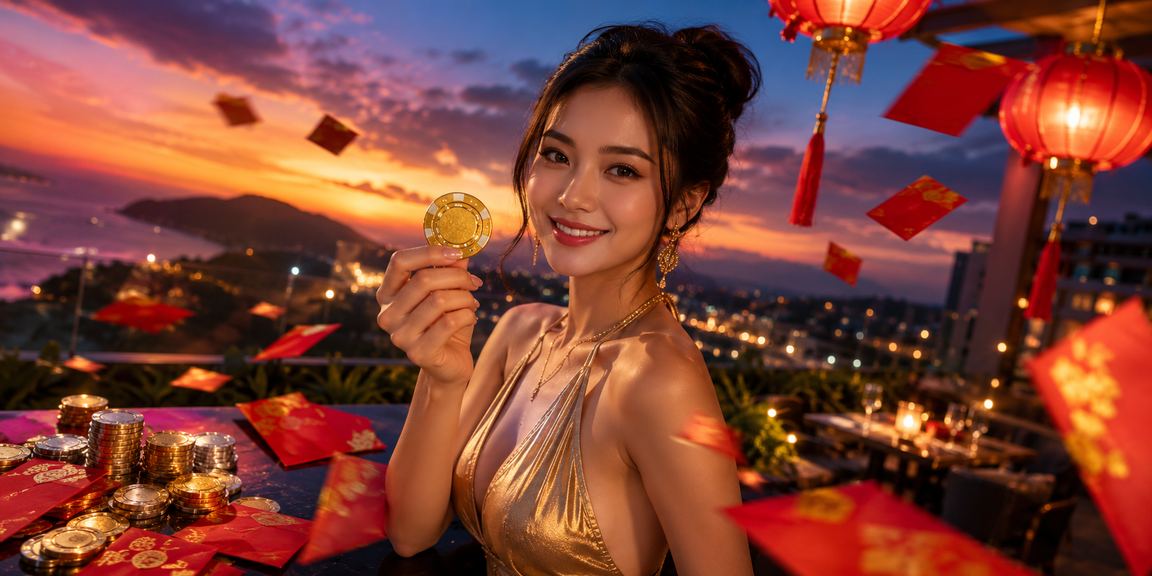 Cảnh biển Mũi Né lung linh đèn lồng đỏ trong dịp lễ hội mừng thưởng và cá cược trực tuyến
